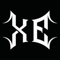 xe-Logo-Monogramm mit abstrakter Form-Design-Vorlage vektor