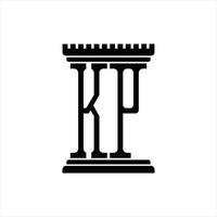 kp logotyp monogram med pelare form design mall vektor