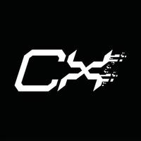 Designvorlage für cx-Logo-Monogramm mit abstrakter Geschwindigkeitstechnologie vektor