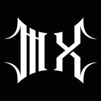 mx-Logo-Monogramm mit abstrakter Form-Design-Vorlage vektor