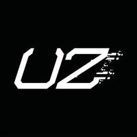 uz-Logo-Monogramm abstrakte Geschwindigkeitstechnologie-Designvorlage vektor