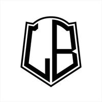 lb-Logo-Monogramm mit Schildform-Entwurfsvorlage vektor