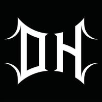 dh-Logo-Monogramm mit abstrakter Form-Design-Vorlage vektor