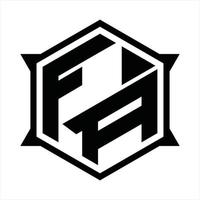 fa logotyp monogram design mall vektor