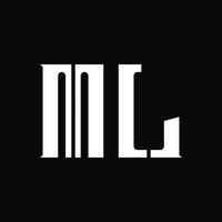 ml logotyp monogram med mitten skiva design mall vektor