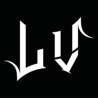 lv-Logo-Monogramm mit abstrakter Form-Design-Vorlage vektor