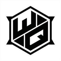 wq logotyp monogram design mall vektor