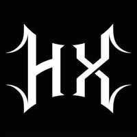 hx logotyp monogram med abstrakt form design mall vektor