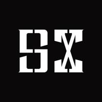 sx-Logo-Monogramm mit Designvorlage für mittlere Scheiben vektor