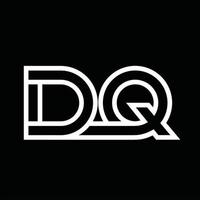 dq-Logo-Monogramm mit negativem Raum im Linienstil vektor