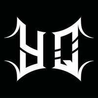 yq logotyp monogram med abstrakt form design mall vektor