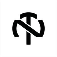 tn logotyp monogram design mall vektor