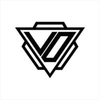 Vd-Logo-Monogramm mit Dreieck und Sechseck-Vorlage vektor