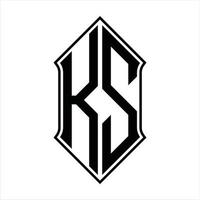 logotyp monogram med sköldform och översikt design mall vektor ikon abstrakt