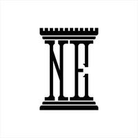 Ne-Logo-Monogramm mit Designvorlage in Säulenform vektor