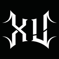 xu-Logo-Monogramm mit abstrakter Form-Design-Vorlage vektor