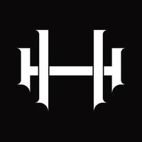 hh logotyp monogram med årgång överlappande länkad stil design mall vektor