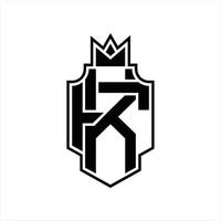 K F logotyp monogram design mall vektor