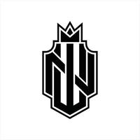 wn-Logo-Monogramm-Design-Vorlage vektor