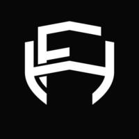 fh-logo-monogramm-vintage-design-vorlage vektor