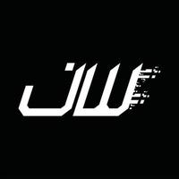 Designvorlage für jw-Logo-Monogramm mit abstrakter Geschwindigkeitstechnologie vektor