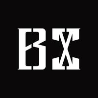 bx logotyp monogram med mitten skiva design mall vektor