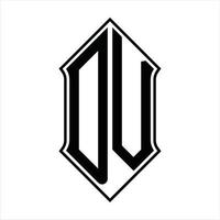 dv-Logo-Monogramm mit Schildform und Umriss-Design-Vorlage Vektorsymbol abstrakt vektor