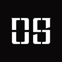 OS-Logo-Monogramm mit mittlerer Slice-Design-Vorlage vektor