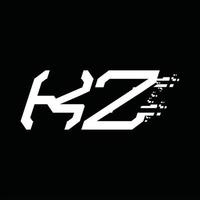 kz logotyp monogram abstrakt hastighet teknologi design mall vektor