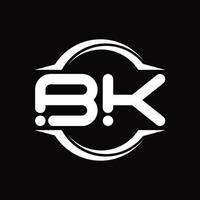 bk-Logo-Monogramm mit kreisrunder Scheibenform-Designvorlage vektor