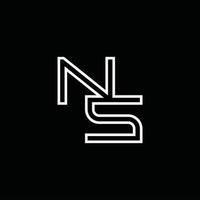 ns logotyp monogram med linje stil design mall vektor