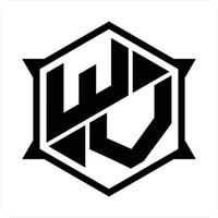wv logotyp monogram design mall vektor