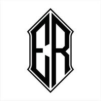 er logotyp monogram med sköldform och översikt design mall vektor ikon abstrakt