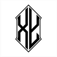 xy-Logo-Monogramm mit Schildform und Umriss-Design-Vorlage Vektorsymbol abstrakt vektor