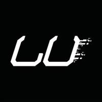 Lu-Logo-Monogramm abstrakte Geschwindigkeitstechnologie-Designvorlage vektor