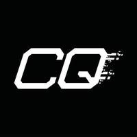 Designvorlage für cq-Logo-Monogramm mit abstrakter Geschwindigkeitstechnologie vektor