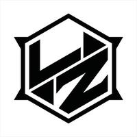 lz logotyp monogram design mall vektor