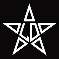 lo logotyp monogram med stjärna form design mall vektor