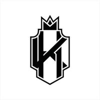 hk logotyp monogram design mall vektor