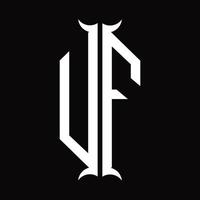 uf-Logo-Monogramm mit Hornform-Designvorlage vektor