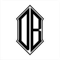 db-Logo-Monogramm mit Schildform und Umriss-Design-Vorlage Vektorsymbol abstrakt vektor