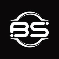 bs-Logo-Monogramm mit kreisrunder Scheibenform-Designvorlage vektor