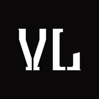 vl-Logo-Monogramm mit mittlerer Slice-Design-Vorlage vektor