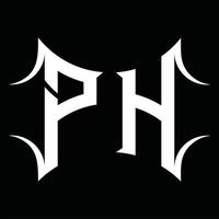 Ph-Logo-Monogramm mit abstrakter Form-Design-Vorlage vektor