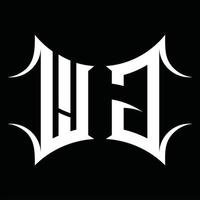 wg-Logo-Monogramm mit abstrakter Form-Design-Vorlage vektor