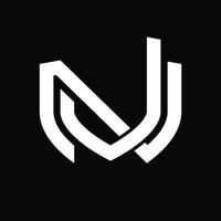jn logo monogramm vintage designvorlage vektor