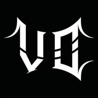 vo-Logo-Monogramm mit abstrakter Form-Design-Vorlage vektor