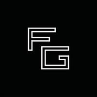 fg logotyp monogram med linje stil design mall vektor