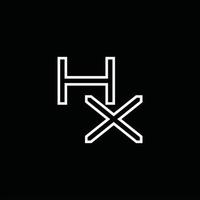 hx-Logo-Monogramm mit Linienstil-Designvorlage vektor