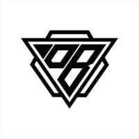 db-Logo-Monogramm mit Dreieck und Sechseck-Vorlage vektor